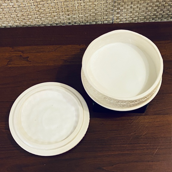 🌟2xHP🌟VTG 1970s Ceramic Lace Lidded Powder Jar - Picture 4 of 7